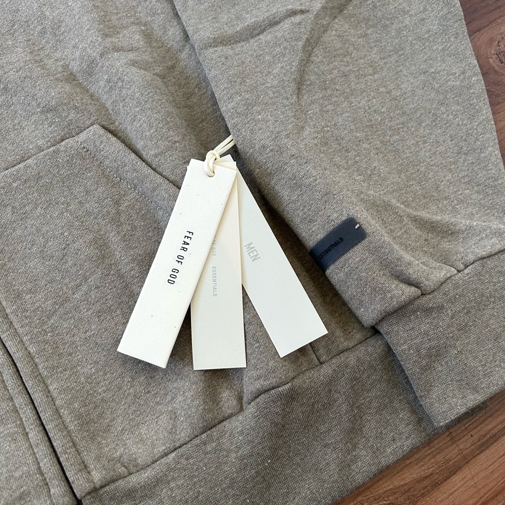 AUTHENTIC Fear of God Essentials Classic Full Zip Hoodie Homestead Heather SS25 - Picture 2 of 11